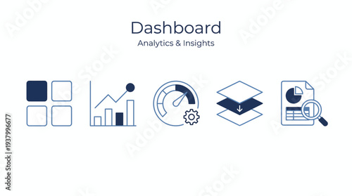 Dashboard Icons for Analytics and Insights And Website Home Page.