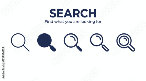 Magnifying Glass Icons for Search Function And Website Home Page.
