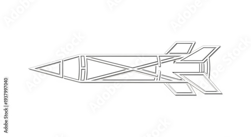 Line Drawing of Fighter Jet Aircraft.