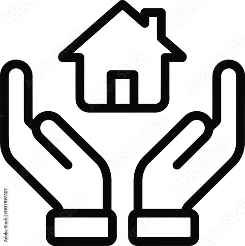 Hands holding a house icon