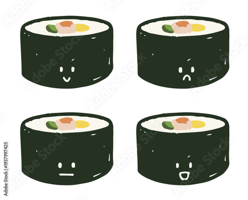 japanese maki sushi icon illustration