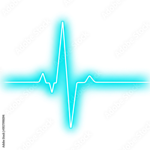 Blue neon electrocardiogram pulse line abstract glow