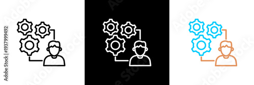 Management on white and black background