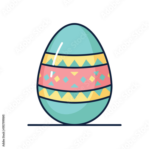 Easter sunday celebration with colorful decorated easter egg symbol