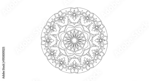 Minimalist mandala coloring page for stress-free relaxation and mindfulness vector