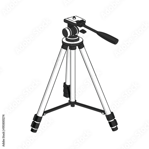 Vector illustration of a camera tripod