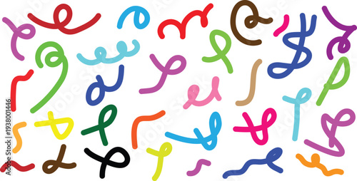 Vibrant colorful musical notes on white background