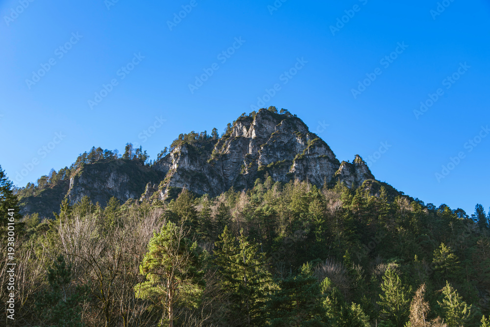 Fototapeta premium Forest Below A Beautiful Rocky Peak