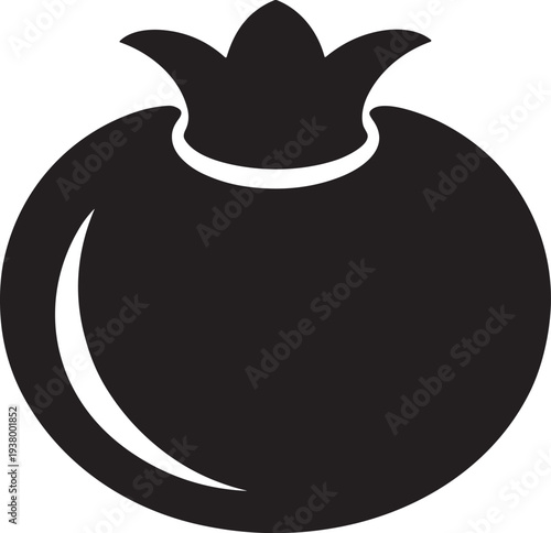 Bilberry fruit black silhouette, vector illustration. exotic fruit, healthy organic food