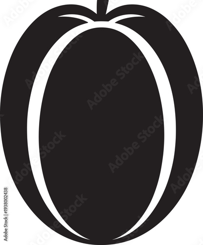 Canistel silhouette vector icon for organic food branding and healthy lifestyle projects