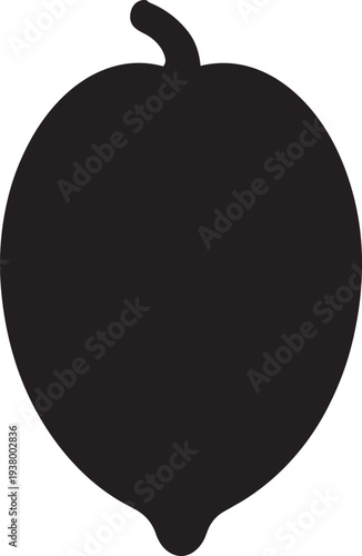 Black silhouette of a Cocona isolated on a transparent background, vector art.