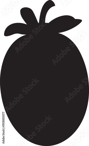 Feijoa with leaves line art vector icon for apps and websites on transparent background