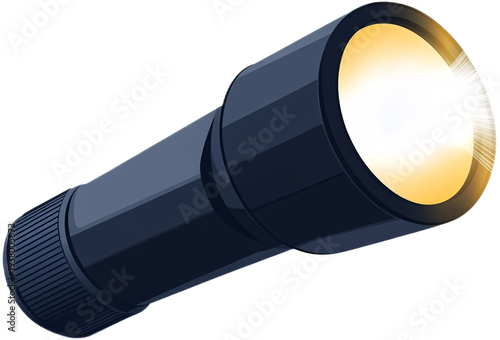 Flashlight Icon Isolated on White Background for Emergency or Outdoors