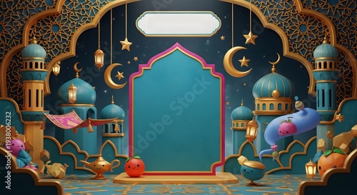 Islamic Decorative Frame Background for Ramadan Kareem Greeting Design