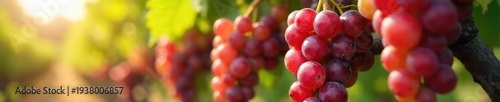 Wallpaper Mural Close-up of ripe, sun-drenched wine grapes hanging heavy on the vine, ready for harvest Vibrant colors and textures showcase the bounty of the vineyard , delicious, beverage Torontodigital.ca