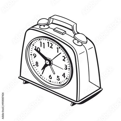 Vector illustration of a vintage alarm clock