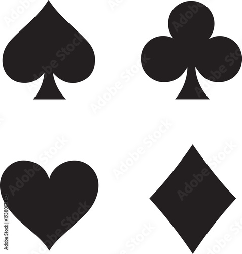 Playing Card Suits Icon Set