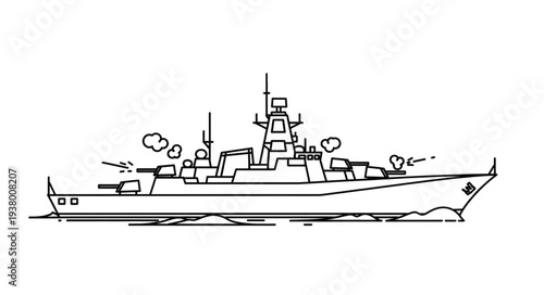 Military Naval Warship Vessel Boat.
