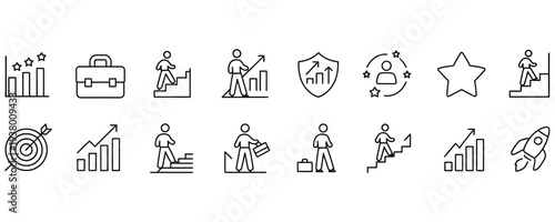 Business icons for professional use in modern presentations