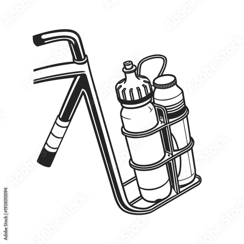 Vector bicycle water bottle holder illustration