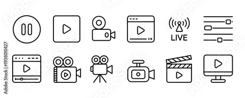 Modern video production icons for creative professionals
