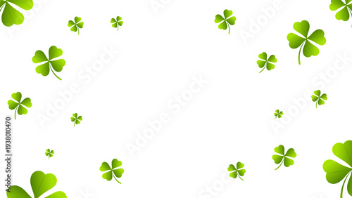 Saint Patricks Day Clover Frame Background with Green Shamrocks for Holiday Marketing and Festive Promotion