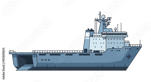Military Ship Naval Vessel Illustration.