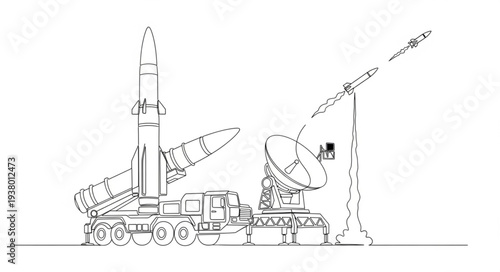 Military Rocket Launching System Vehicle.