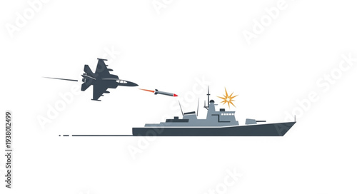 Military Ship and Fighter Jet.