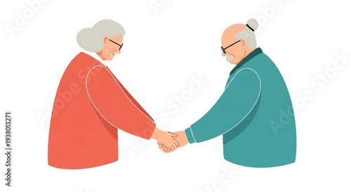 Senior couple handshake partnership business deal teamwork collaboration success trust