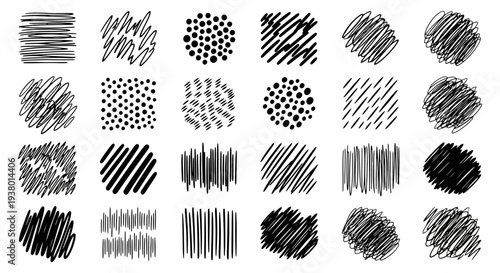 Collection of Hand Drawn Scribble Textures and Patterns.