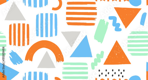 Colorful Geometric Shapes Abstract Pattern Design.