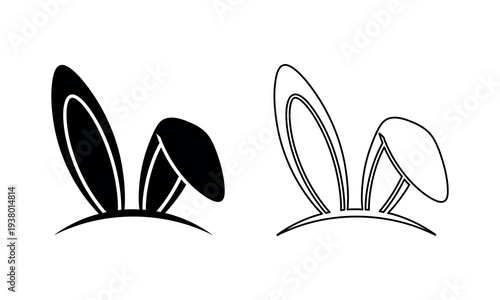 Easter sunday bunny ears illustrations for holiday decorations and cards