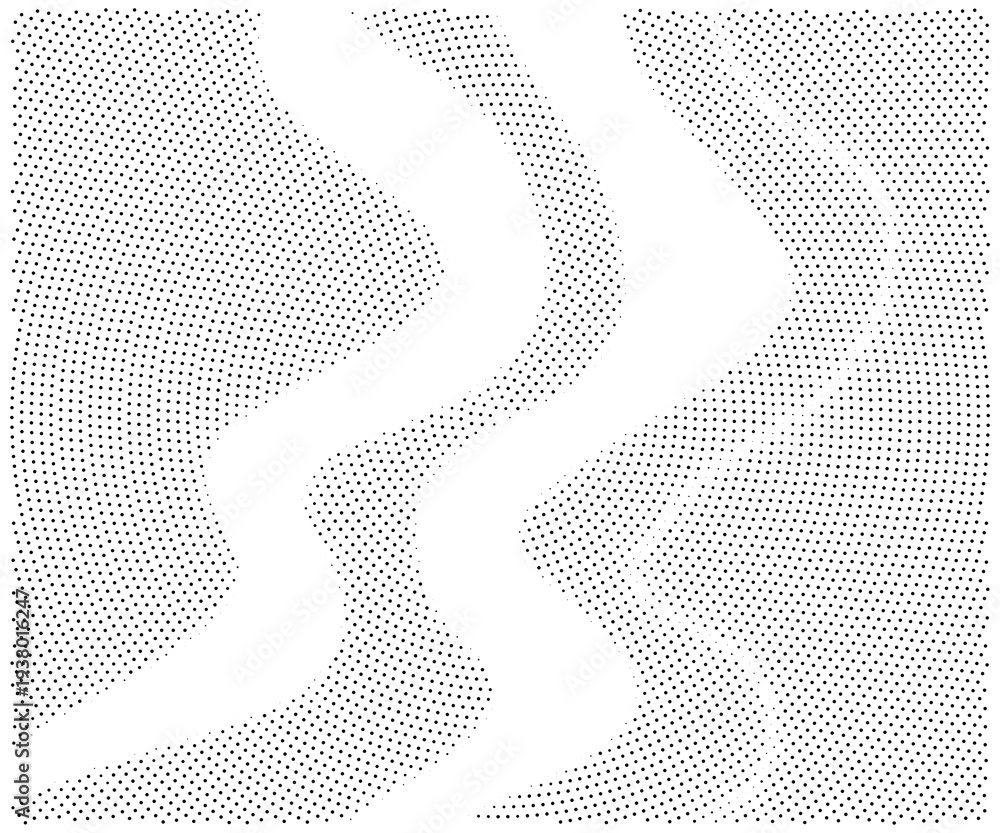 Fototapeta premium Wavy gradient halftone dots pattern texture background