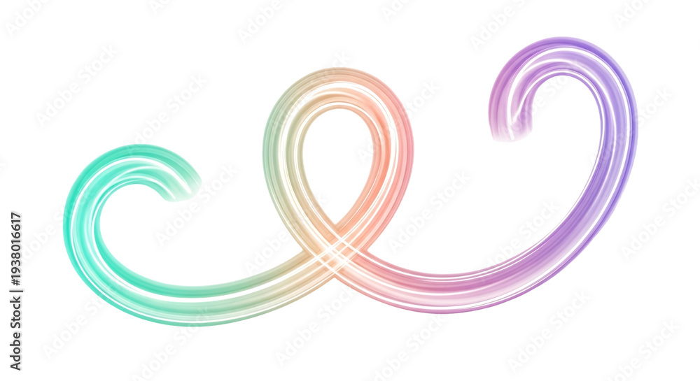 Fototapeta premium swirling ribbon colorful gradient abstract shape intertwined elegantly