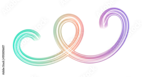 swirling ribbon colorful gradient abstract shape intertwined elegantly