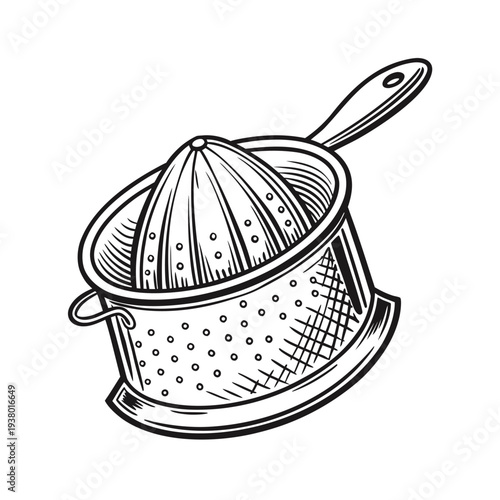 Vector illustration of manual juicer