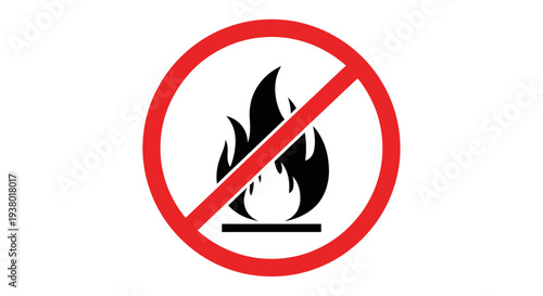 No open flames or fire allowed warning sign.