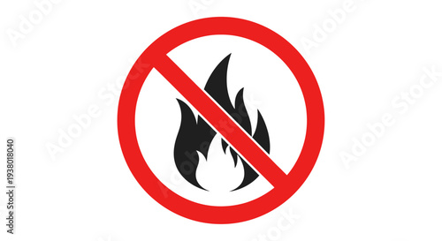 No fire sign prohibiting open flames and flammable materials.