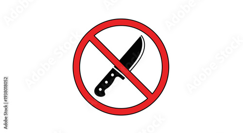 No knives allowed sign indicating prohibition of sharp objects.