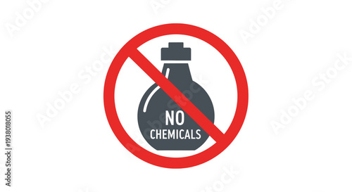 No Chemicals Sign Icon Symbolizing Chemical Free Products and Safety.