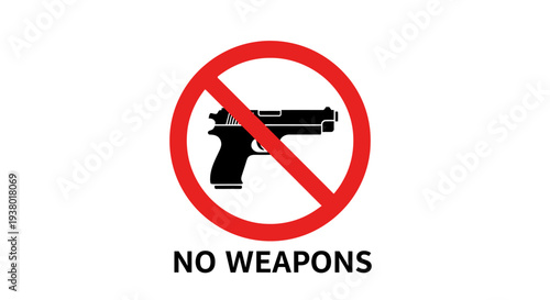 No Weapons Sign: A Clear Symbol of Safety and Security.