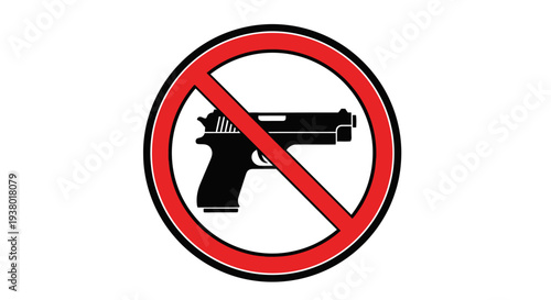 No guns allowed sign prohibiting firearms and weapons.