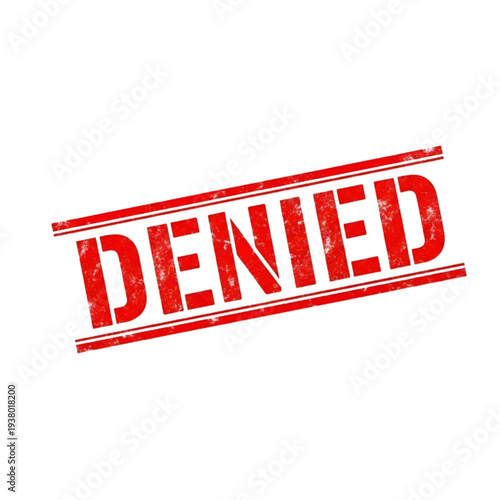 Red Denied Stamp on White Background