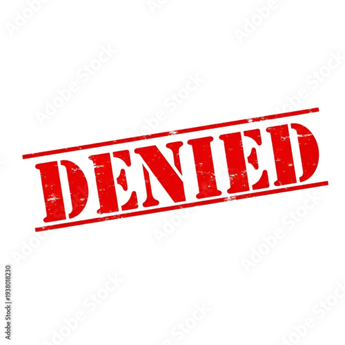Red Denied Stamp on White Background