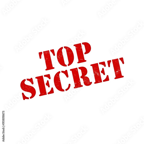 Top Secret Red Text on White Background