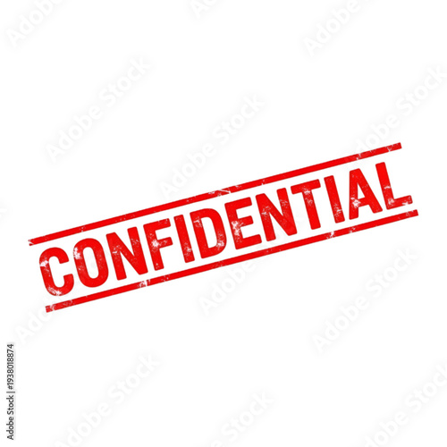 Confidential Red Stamp on White Background