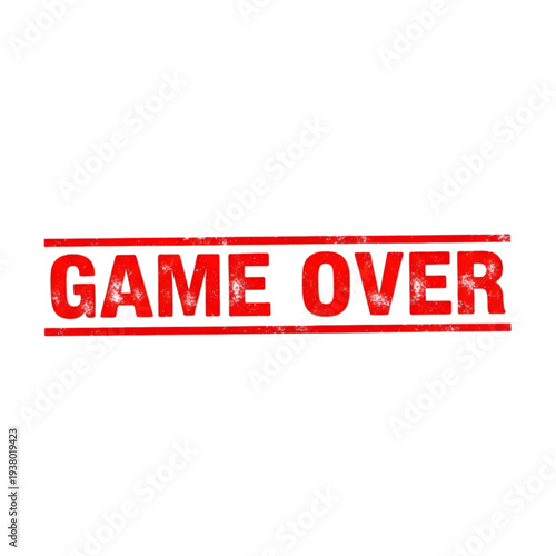 Game Over Red Stamp on White Background