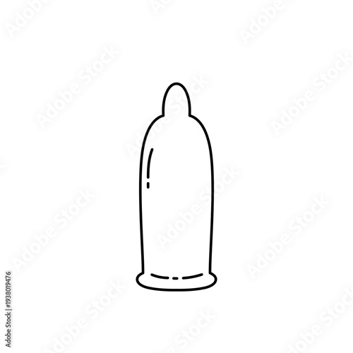 Condom outline icon symbol. Vector illustration 