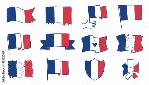 French Flag Collection: Tricolore Icons & Illustrations